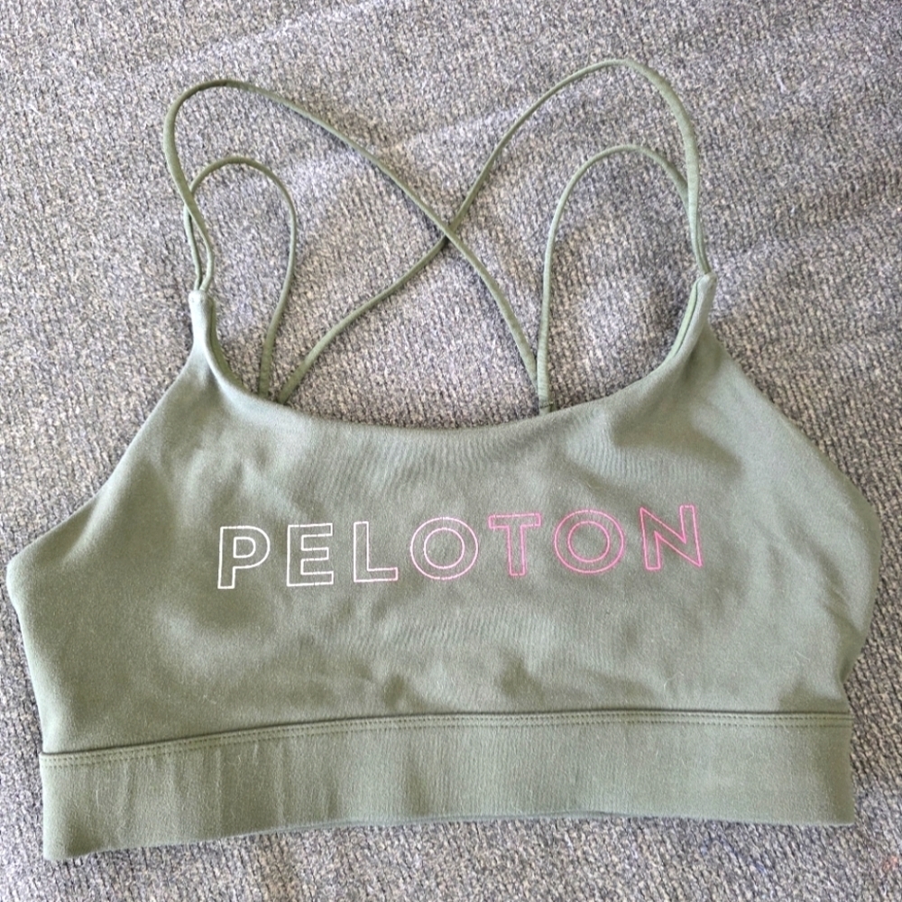 Peloton Olive Green Sports Bra Size Small